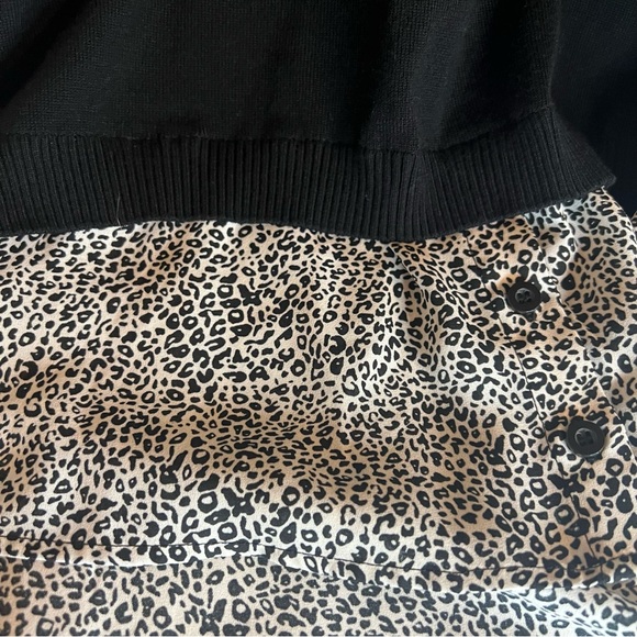 Adrianna Papell Designer Long Sleeve Shirt With Attached Sweater Size Medium - Picture 9 of 13